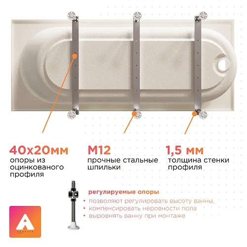 Акриловая ванна Radomir Вальс 170х70 Ангосто 1-01-0-0-8-336 Акриловая ванна Radomir Вальс 170х70 Ангосто 1-01-0-0-8-336