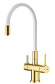 Смеситель для кухни Splenka S70.64.03 с гибким изливом с подключением к фильтру, золотой сатин Смеситель для кухни Splenka S70.64.03 с гибким изливом с подключением к фильтру, золотой сатин