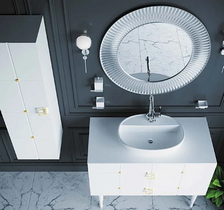 Шкаф-пенал Armadi Art Piazza 844-WG белый+золото без ножек Шкаф-пенал Armadi Art Piazza 844-WG белый+золото без ножек