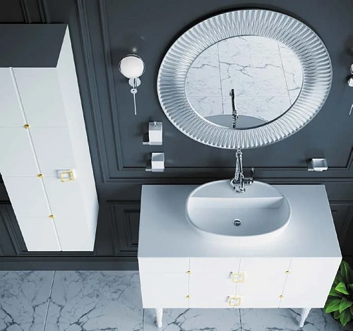 Шкаф-пенал Armadi Art Piazza 844-WG белый+золото без ножек Шкаф-пенал Armadi Art Piazza 844-WG белый+золото без ножек