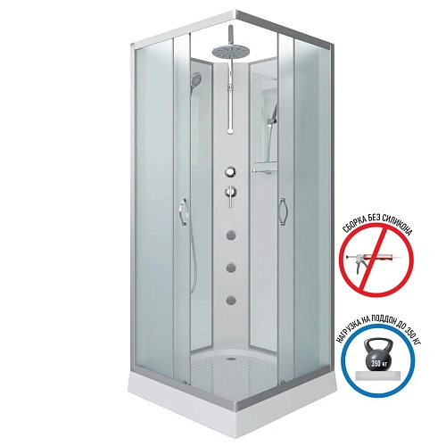 Душевая кабина Niagara Classic NG-1101-14BKTG (900х900х2100) низкий поддон (13см) стекло матовое с полкой 11011423BKTG Душевая кабина Niagara Classic NG-1101-14BKTG (900х900х2100) низкий поддон (13см) стекло матовое с полкой 11011423BKTG