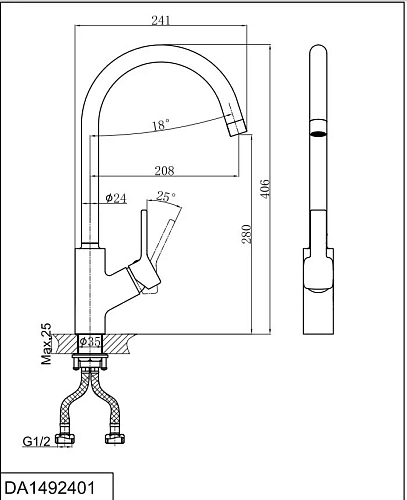 Смеситель для кухни D&K Rhein Dusseldorf (DA1492401) Смеситель для кухни D&K Rhein Dusseldorf (DA1492401)