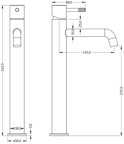 Смеситель для раковины Boheme Uno 462-BG Black Gold Смеситель для раковины Boheme Uno 462-BG Black Gold