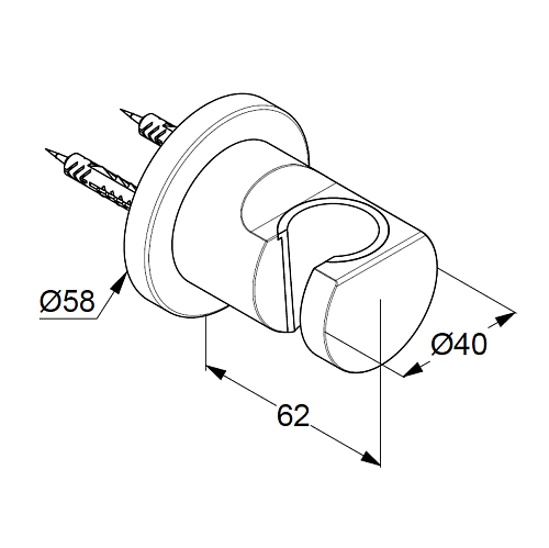 Держатель ручного душа Kludi NOVA FONTE 20552N2-15 оружейная сталь Держатель ручного душа Kludi NOVA FONTE 20552N2-15 оружейная сталь