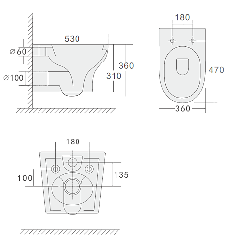 Унитаз подвесной Boheme FIORE 978-SET-2-W с функцией биде, белый глянец c крышкой Унитаз подвесной Boheme FIORE 978-SET-2-W с функцией биде, белый глянец c крышкой