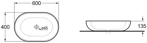 Раковина Vincea VBS-113, 600x400x135 белая Раковина Vincea VBS-113, 600x400x135 белая