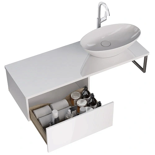 Ящик DREJA BOX, 60 см, подвесной, для стеклянной столешницы LINE, 1 ящик, push-to-open, белый глянец 99.9100 Ящик DREJA BOX, 60 см, подвесной, для стеклянной столешницы LINE, 1 ящик, push-to-open, белый глянец 99.9100