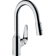 Смеситель для кухни Hansgrohe Focus M42 180, с вытяжным душем, 2jet, sBox 71821000, хром Смеситель для кухни Hansgrohe Focus M42 180, с вытяжным душем, 2jet, sBox 71821000, хром