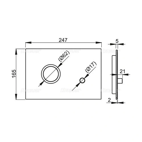 Клавиша смыва Alcaplast STING металл–матовый Клавиша смыва Alcaplast STING металл–матовый