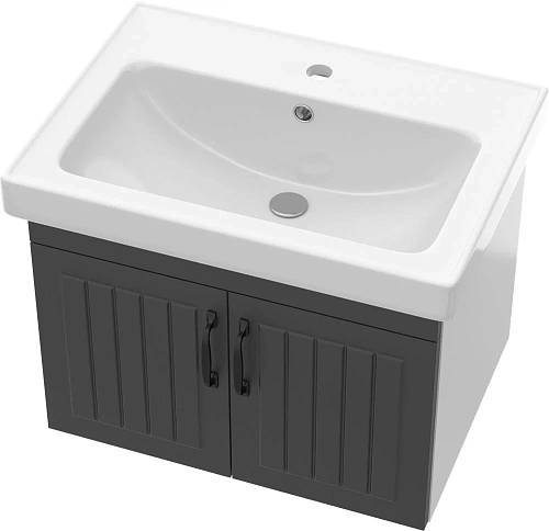 Тумба с раковиной DIWO Сочи 60 подвесная, антрацит 579267 Тумба с раковиной DIWO Сочи 60 подвесная, антрацит 579267