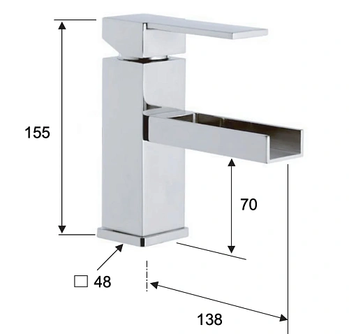 Смеситель для раковины Remer Qubika Cascata QC11 Смеситель для раковины Remer Qubika Cascata QC11