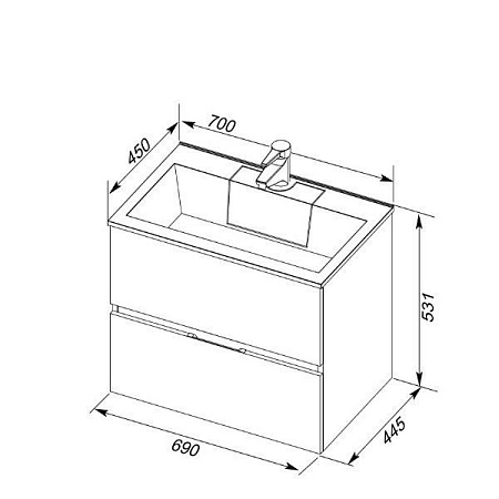 Раковина Aquanet Фортуна 70 182523 Раковина Aquanet Фортуна 70 182523