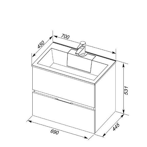 Раковина Aquanet Фортуна 70 182523 Раковина Aquanet Фортуна 70 182523