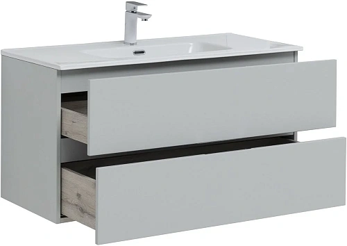 Тумба под раковину Aquanet Алвита New 100 2 ящика, серый 00277520 Тумба под раковину Aquanet Алвита New 100 2 ящика, серый 00277520