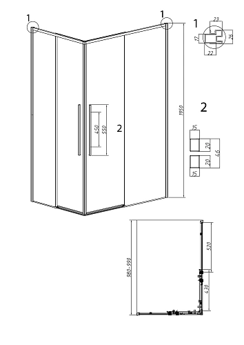 Душевая дверь GROSSMAN 1/2.К33.01.10.10.00 Galaxy (100x195) хром, стекло прозрачное Душевая дверь GROSSMAN 1/2.К33.01.10.10.00 Galaxy (100x195) хром, стекло прозрачное