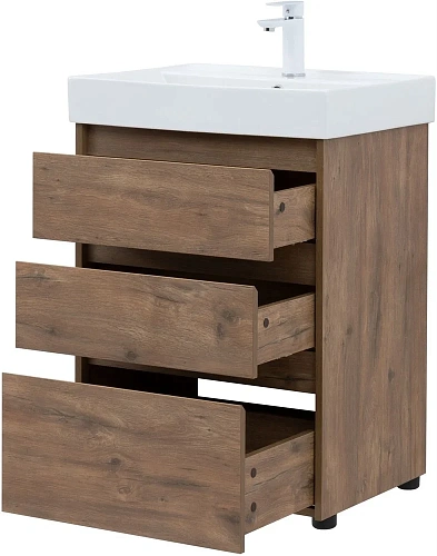 Тумба под раковину Aquanet Nova Lite 60 дуб рустикальный (3 ящика) 00302471 Тумба под раковину Aquanet Nova Lite 60 дуб рустикальный (3 ящика) 00302471