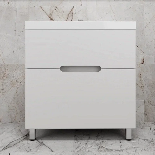 Тумба под раковину Style Line Матис 80 см ЛС-00002443 напольная, белый матовый Тумба под раковину Style Line Матис 80 см ЛС-00002443 напольная, белый матовый
