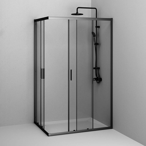 Душевой уголок AM.PM Gem W90G-403-120290-BT 120x90 черный матовый, стекло прозрачное Душевой уголок AM.PM Gem W90G-403-120290-BT 120x90 черный матовый, стекло прозрачное