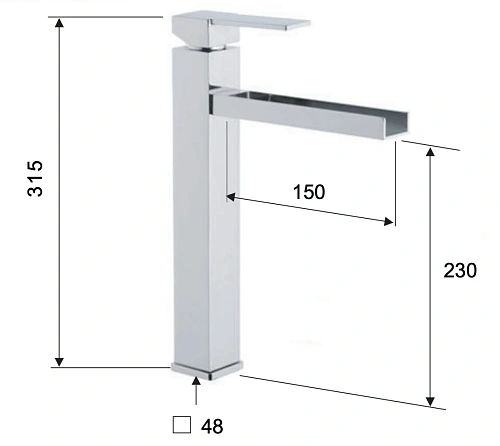 Смеситель для раковины Remer Qubika Cascata QC11L Смеситель для раковины Remer Qubika Cascata QC11L