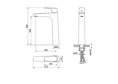 Смеситель для раковины Aquatek БЕТТА AQ1104MB Черный матовый Смеситель для раковины Aquatek БЕТТА AQ1104MB Черный матовый