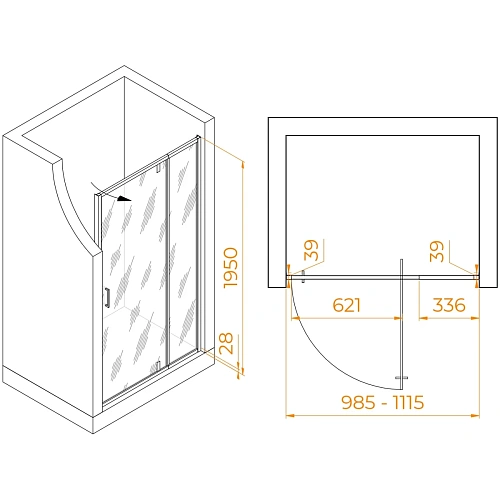 Душевая дверь RGW Passage PA-008 1000 мм Easy Clean хром 350800801-21 Душевая дверь RGW Passage PA-008 1000 мм Easy Clean хром 350800801-21
