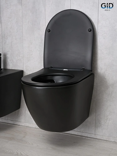 Унитаз подвесной Gid Bm2198 62226Y черный матовый 49x36x35.5 с крышкой микролифт Унитаз подвесной Gid Bm2198 62226Y черный матовый 49x36x35.5 с крышкой микролифт