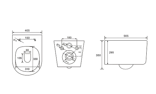 Унитаз подвесной CHARUS ELMO RIMLESS TORNADO EWC700-129W безободковый, c легкосъемным сиденьем, с функцией микролифт Унитаз подвесной CHARUS ELMO RIMLESS TORNADO EWC700-129W безободковый, c легкосъемным сиденьем, с функцией микролифт