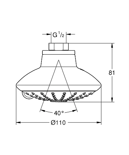 Верхний душ GROHE Euphoria, диаметр 110 мм, хром (27247001) Верхний душ GROHE Euphoria, диаметр 110 мм, хром (27247001)