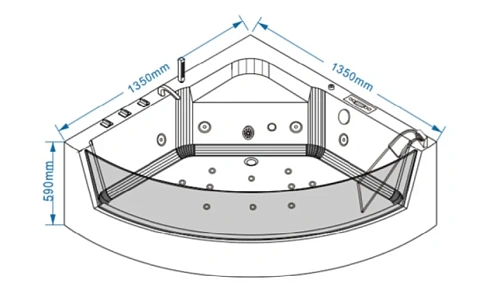 Акриловая ванна GROSSMAN GR-13513 (135x135x59) гидромассажная Акриловая ванна GROSSMAN GR-13513 (135x135x59) гидромассажная