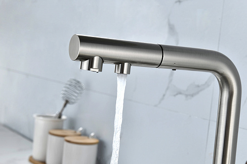 Смеситель для кухни Paulmark SERPENTINE брашированная сталь Se213222-BS Смеситель для кухни Paulmark SERPENTINE брашированная сталь Se213222-BS