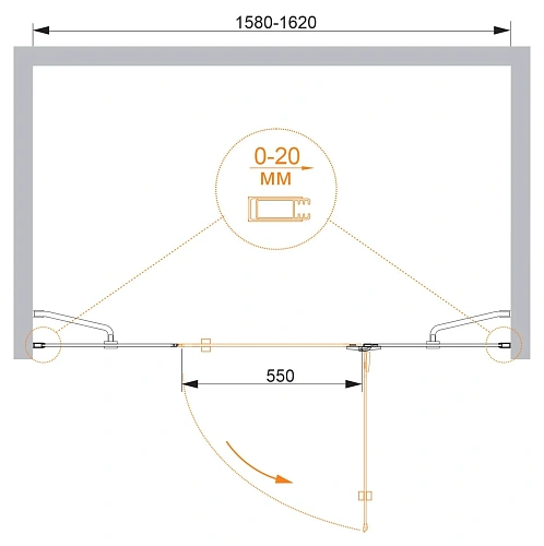 Душевая дверь CEZARES BERGAMO-W-B-13-40+60/60-C-Cr-R 160см стекло прозрачное, профиль хром Душевая дверь CEZARES BERGAMO-W-B-13-40+60/60-C-Cr-R 160см стекло прозрачное, профиль хром