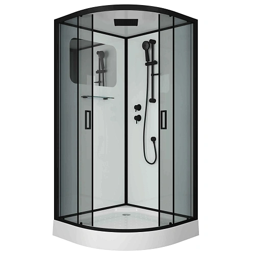 Душевая кабина Niagara Premium NG-6902-01 BLACK (1000х1000х2100) низкий поддон (16 см) стекло тонированное 69020134BLACK Душевая кабина Niagara Premium NG-6902-01 BLACK (1000х1000х2100) низкий поддон (16 см) стекло тонированное 69020134BLACK