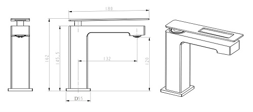 Смеситель для раковины Boheme GoldChrome 141-GCR Смеситель для раковины Boheme GoldChrome 141-GCR