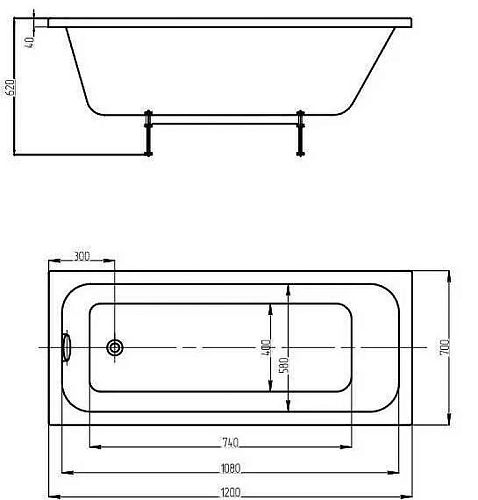 Акриловая ванна Aquatek Мия прямоугольная 120x70 см MIY120-0000001 Акриловая ванна Aquatek Мия прямоугольная 120x70 см MIY120-0000001