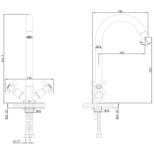 Смеситель для кухни Lemark Promotion LM6045C, хром Смеситель для кухни Lemark Promotion LM6045C, хром