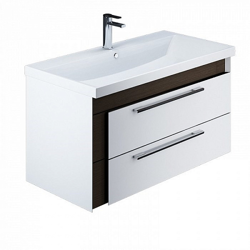 Тумба с раковиной IDDIS Color Plus 90 подвесная белая/под дерево (COL90W0i95K) Тумба с раковиной IDDIS Color Plus 90 подвесная белая/под дерево (COL90W0i95K)