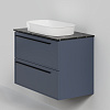 Тумба под раковину La Fenice Elba TWIN Blu Grigio 90 NFNC-01-ELB-BG-90-2-3-GB синяя матовая с черной столешницей