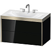 Картинка анонса товара «тумба с раковиной duravit xviu xv4615tb140p 80 см черный глянцевый»