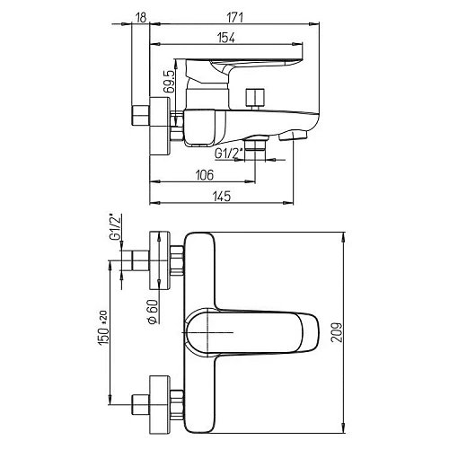 Смеситель для биде Paini Cox 78PZ306 черный матовый Смеситель для биде Paini Cox 78PZ306 черный матовый