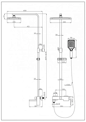 Душевая система Esbano BASCO (ESDSBASC-DSSG) брашированое золото 1670x499x261 Душевая система Esbano BASCO (ESDSBASC-DSSG) брашированое золото 1670x499x261