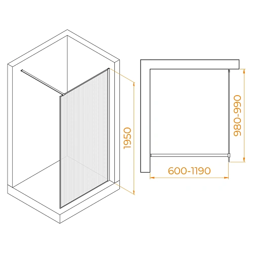 Душевая перегородка RGW Walk In WA-08W 1000 мм 06100810-155 белый, Easy Clean Душевая перегородка RGW Walk In WA-08W 1000 мм 06100810-155 белый, Easy Clean