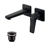 Смеситель для раковины Lemark Bronx LM3736BL встраиваемый, черный