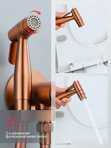 Гигиенический душ Raglo R20.54.33 встраиваемый, матовая медь Гигиенический душ Raglo R20.54.33 встраиваемый, матовая медь