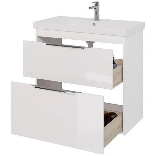 Тумба под раковину DREJA PRIME, 90 см, подвесная/напольная, 2 ящика, белый глянец 99.9302 Тумба под раковину DREJA PRIME, 90 см, подвесная/напольная, 2 ящика, белый глянец 99.9302