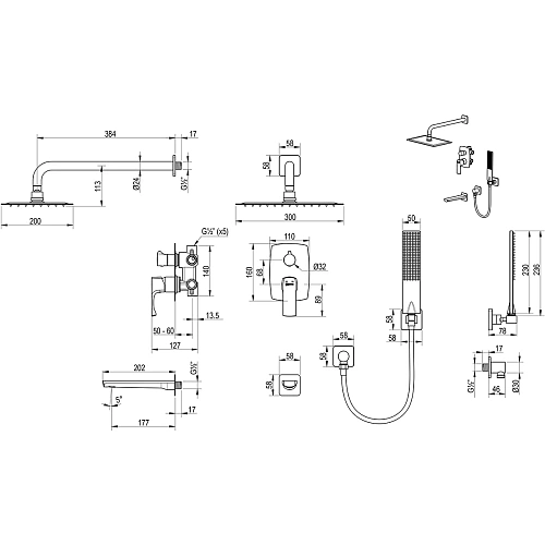 Душевая система Lemark Ursus LM7222BG встраиваемая, брашированное золото Душевая система Lemark Ursus LM7222BG встраиваемая, брашированное золото