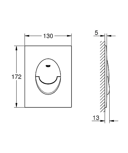 Клавиша смыва GROHE Skate Air, размер S, вертикальная, альпин-белый (37965SH0) Клавиша смыва GROHE Skate Air, размер S, вертикальная, альпин-белый (37965SH0)