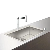 Кухонная мойка hansgrohe C71-F660-08, хром 43202000 со смесителем Кухонная мойка hansgrohe C71-F660-08, хром 43202000 со смесителем