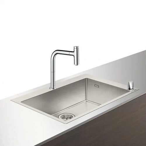 Кухонная мойка hansgrohe C71-F660-08, хром 43202000 со смесителем Кухонная мойка hansgrohe C71-F660-08, хром 43202000 со смесителем