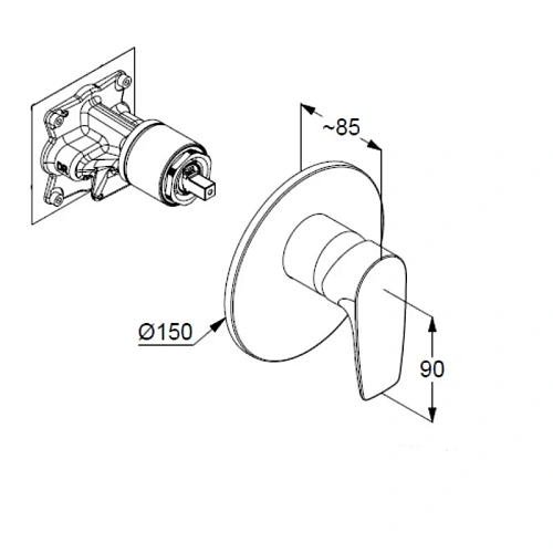Смеситель для душа Kludi PURE&SOLID 347550575 хром Смеситель для душа Kludi PURE&SOLID 347550575 хром