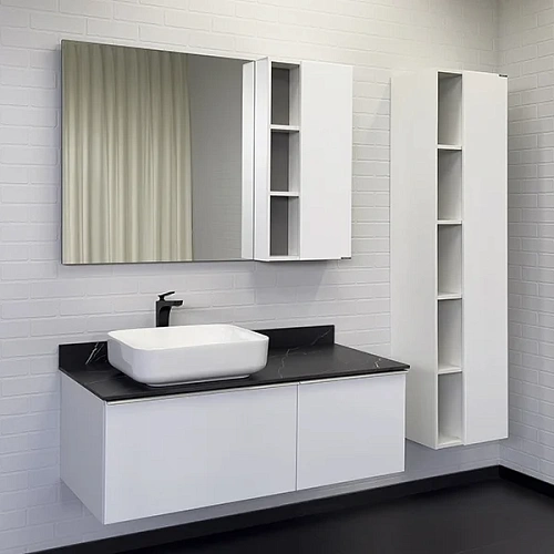 Тумба с раковиной Comforty Милан-120 00-00014006 белая со столешницей под мрамор Калакатта Блэк раковина Comforty T-Y9378 Тумба с раковиной Comforty Милан-120 00-00014006 белая со столешницей под мрамор Калакатта Блэк раковина Comforty T-Y9378